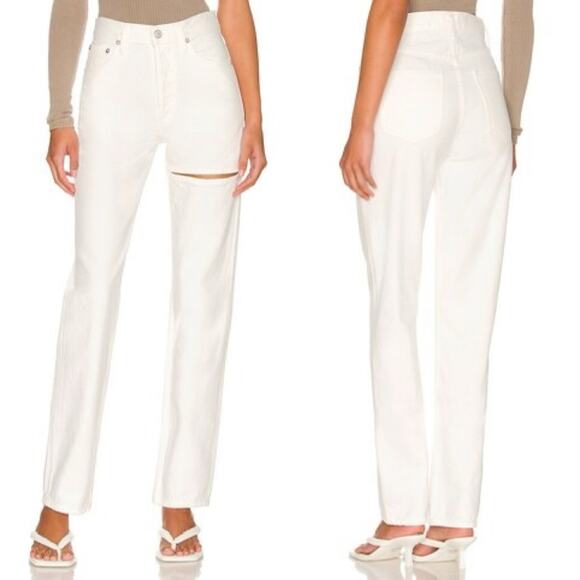Agolde Lana Slice Straight in Element (white) Size 30 High Rise Button Fly - Picture 13 of 16